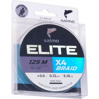Леска плетёная SALMO Elite Х4 Braid Dark Gray 125/014 Леска плетёная SALMO Elite Х4 Braid Dark Gray 125/014