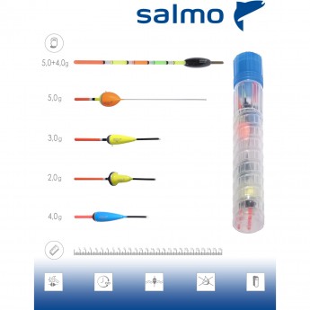 Поплавки SALMO БЕРИ И ЛОВИ в тубусе, 5 шт.