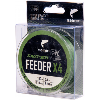 Шнур плетёный SALMO SNIPER х4 FEEDER BRAID Army Green 150/010 Шнур плетёный SALMO SNIPER х4 FEEDER BRAID Army Green 150/010